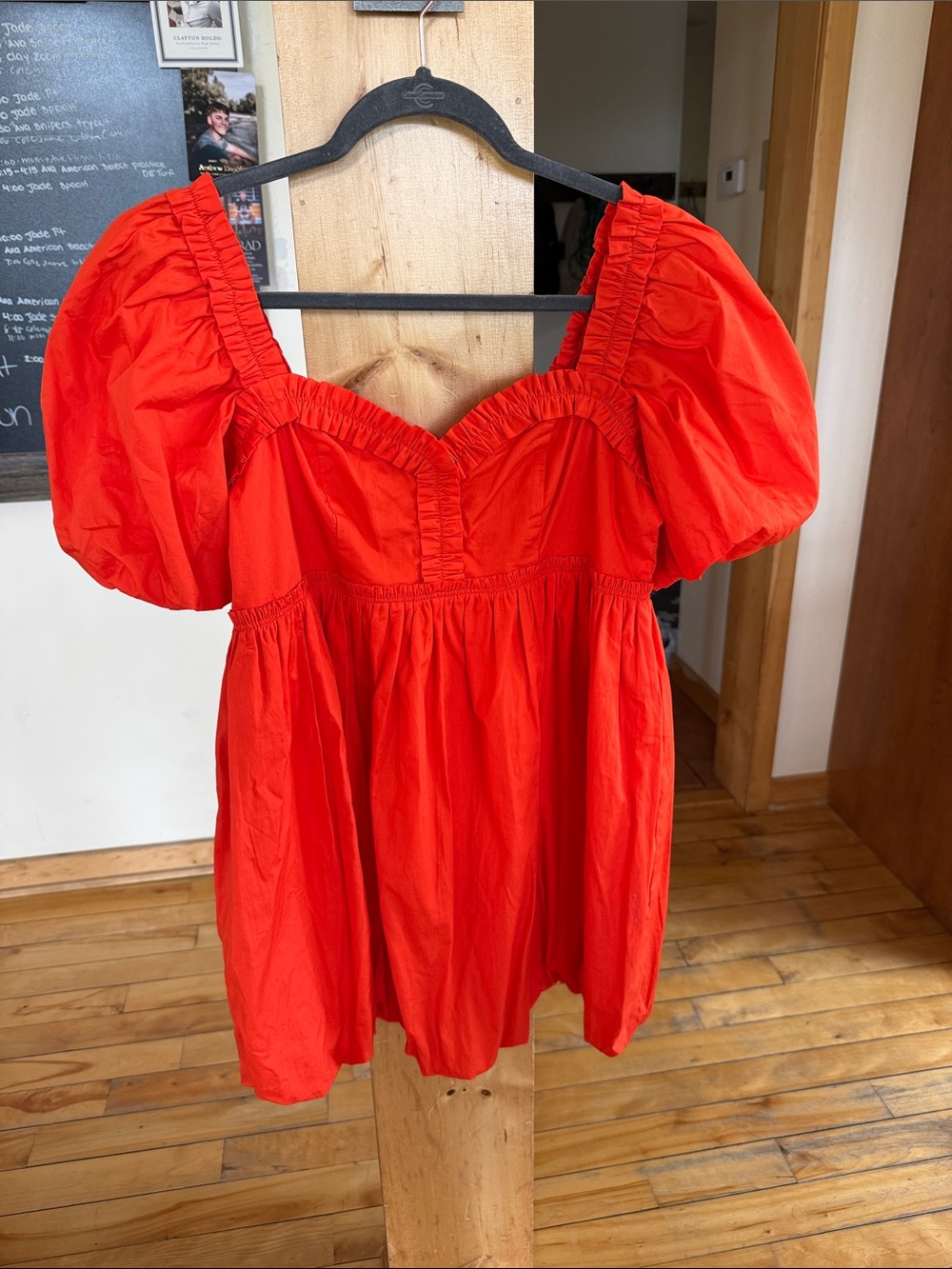 Free People Tangerine Tango Puff-Sleeve Dress